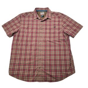 5.11 Tactical Shirt Mens XL Brown Red Plaid Short Sleeve‎ Snap